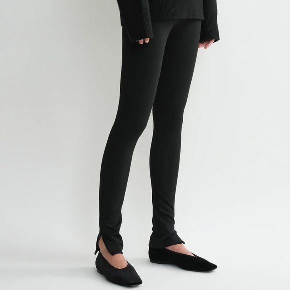 Toteme Black Zip leggings Pants with Ankle Zipper - Picture 8 of 11